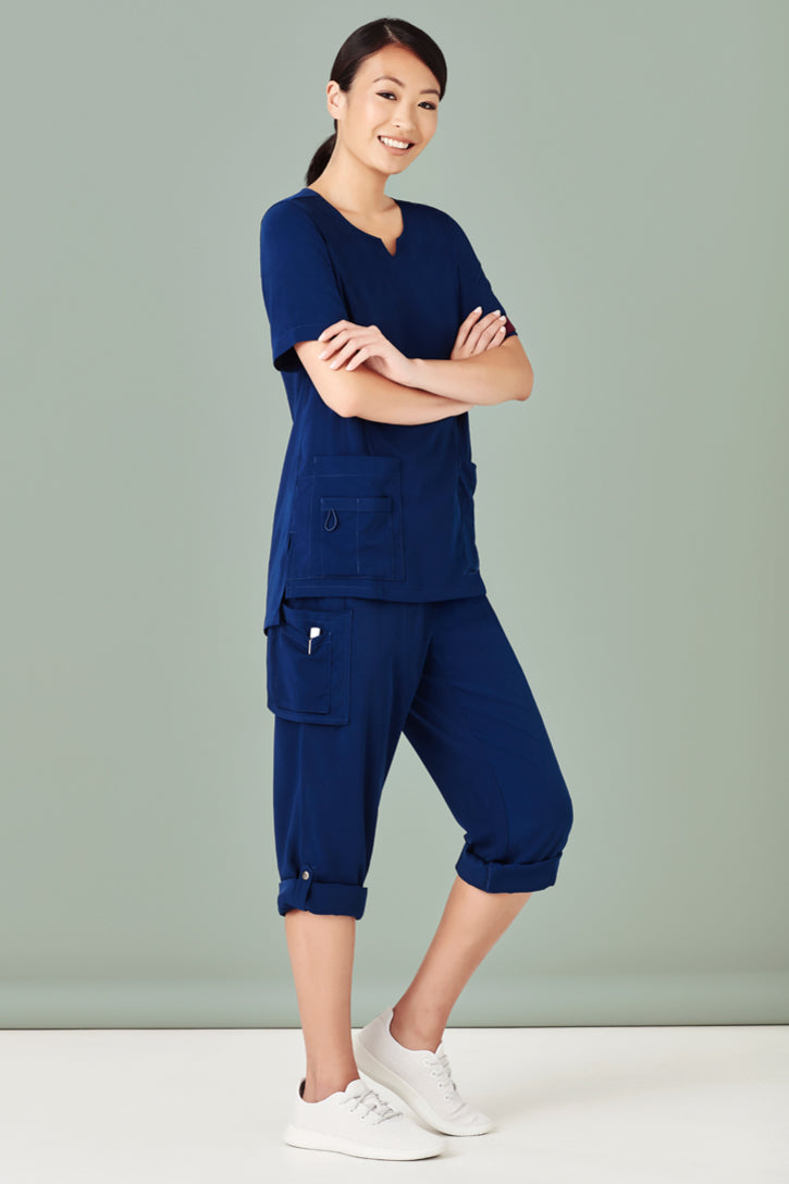 Avery Womens Tailored Fit Round Neck Scrub Top