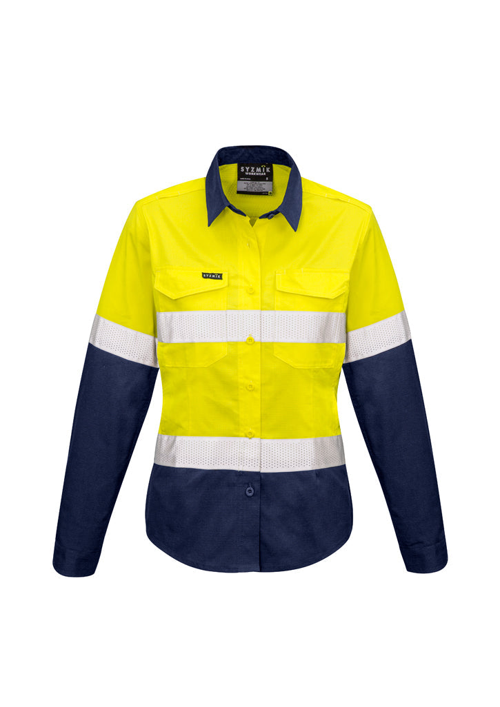 Womens Rugged Cooling HI Vis Taped Long Sleeve Shirt