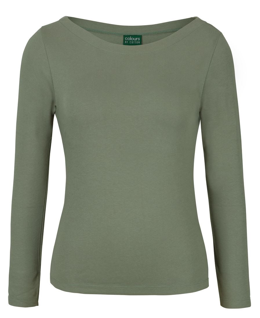 C of C LADIES LS BOAT NECK TEE