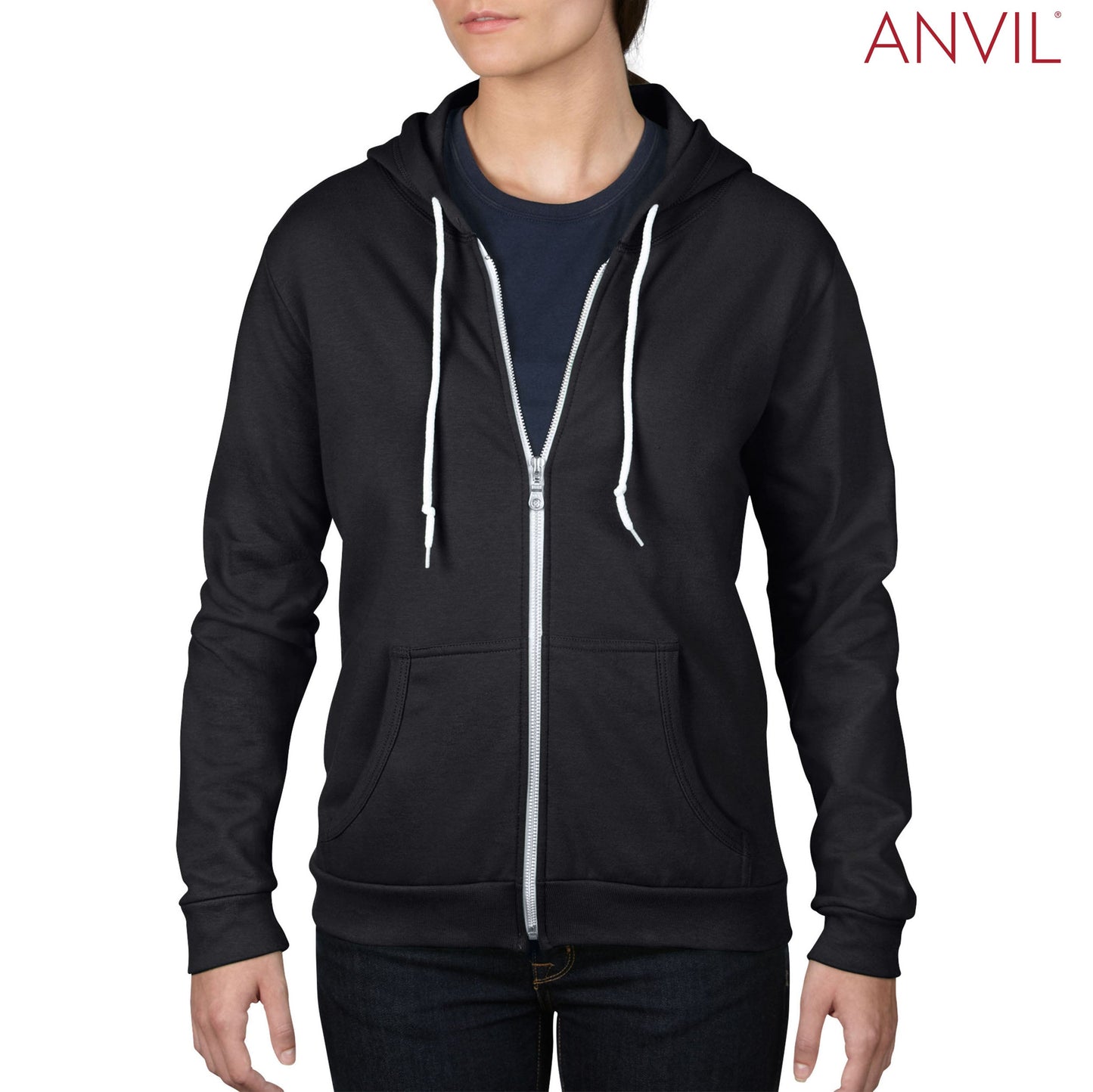 Anvil Ladies Full-Zip Hooded Fleece
