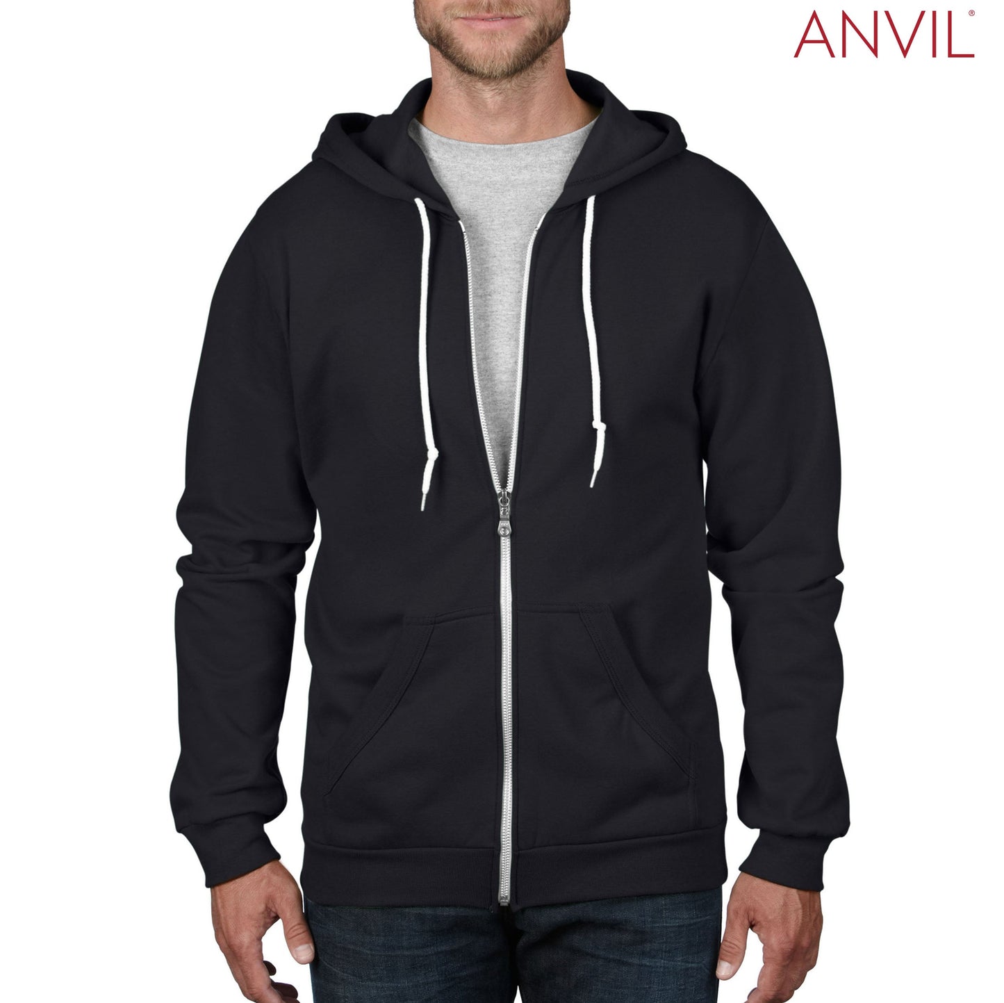 Anvil Adult Full-Zip Hooded Fleece