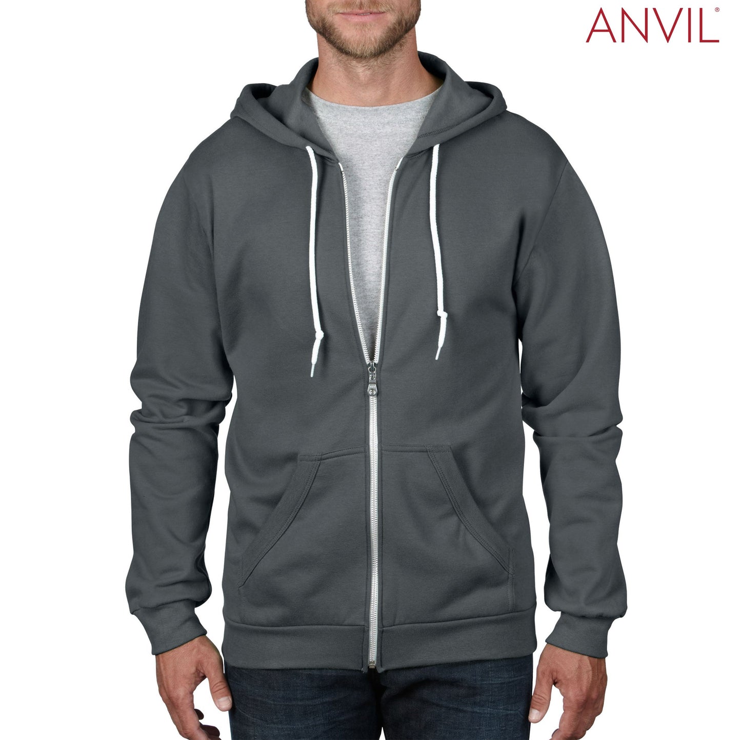 Anvil Adult Full-Zip Hooded Fleece