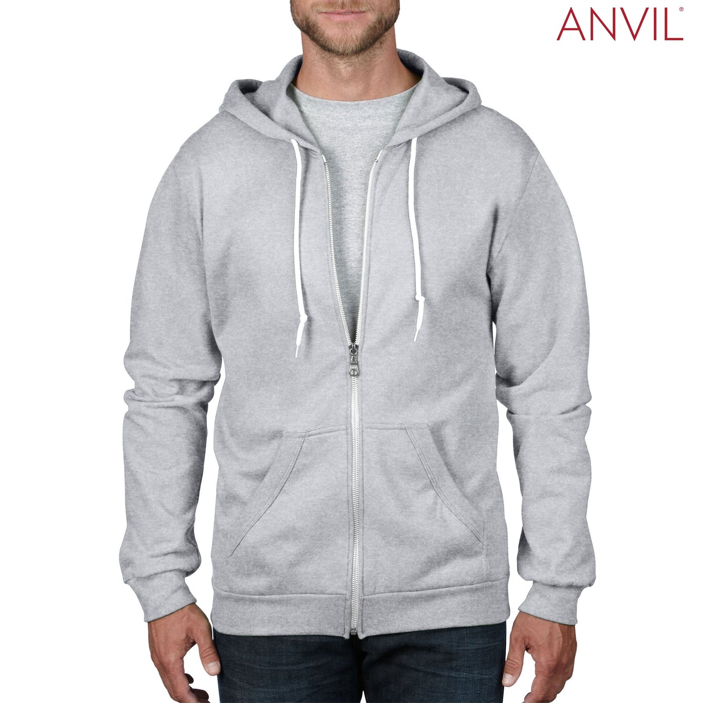 Anvil Adult Full-Zip Hooded Fleece