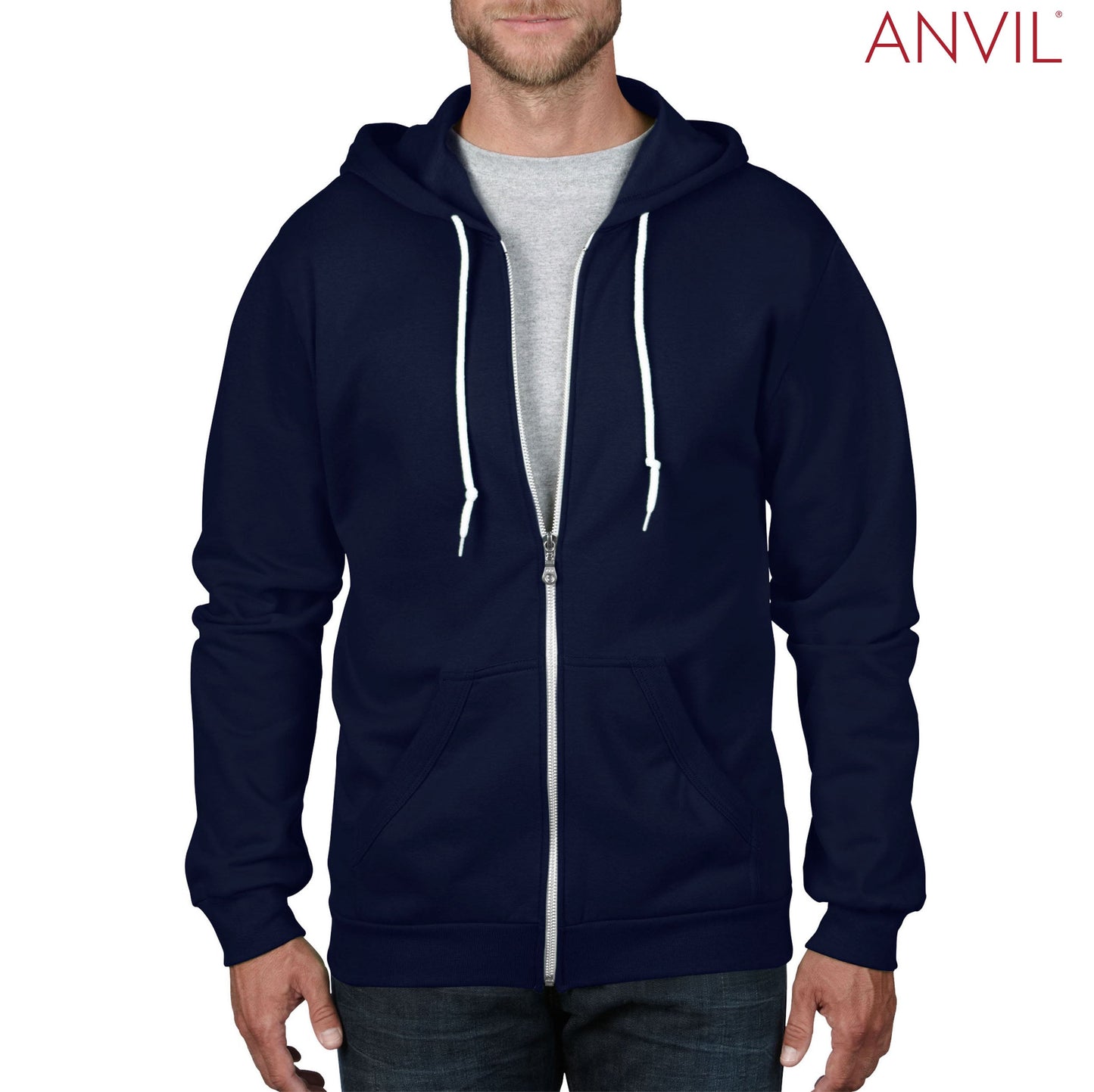 Anvil Adult Full-Zip Hooded Fleece