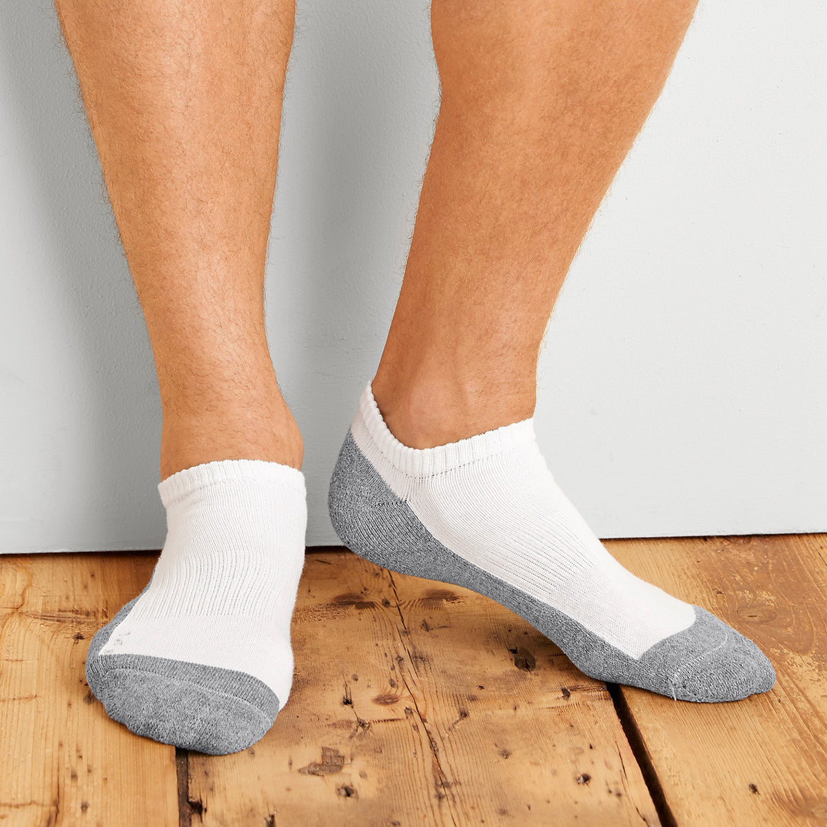 Gildan No Show Sock (6 PACK) - White/Grey