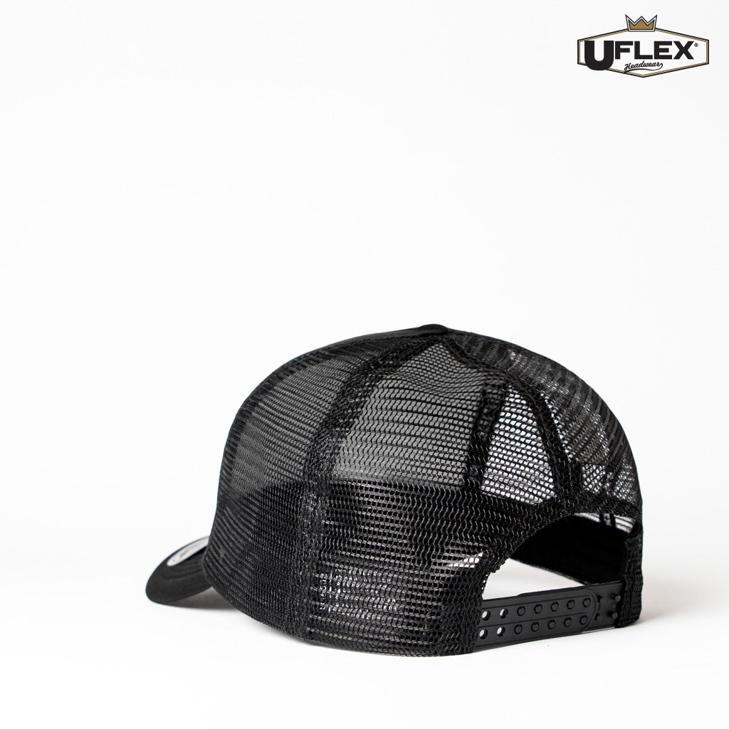 Snap Back Trucker - Black/Black Mesh