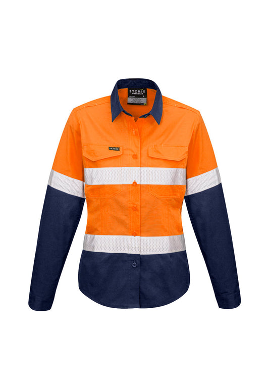 Womens Rugged Cooling HI Vis Taped Long Sleeve Shirt