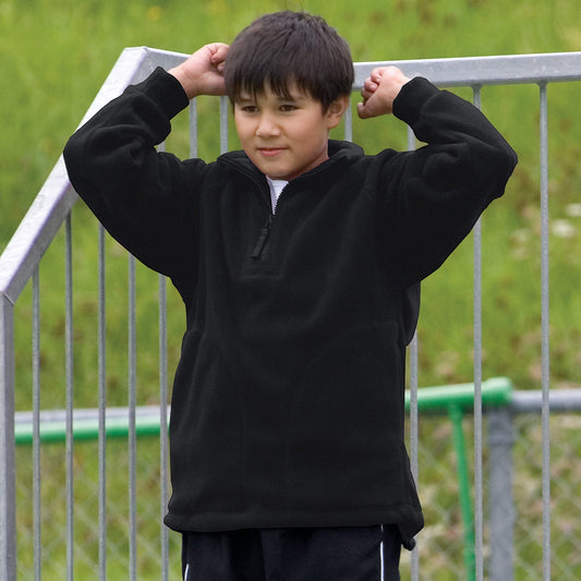 Detailed Polar Fleece Pullover - Black